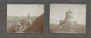 Biserică din lemn și cetate, România, fin de siècle, lot de 2 fotografii