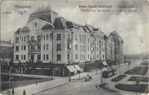 Timișoara, Bulev Regele Ferdinand - Palatul Löffler/Ferdinand király-út - Löffler palóta, carte poștală