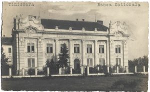 Timișoara, Banca Națională, carte poștală, circulată Băile Herculane