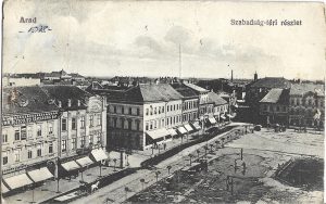 Arad, Szabadság-téri részlet, carte poștală