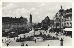 Nagyvárad, Bémer tér, carte poștală, Oradea, circulată Pietroșani, județul Muscel, 1945