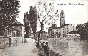 Nagyvárad, Körösparti részlet, carte poștală, Oradea