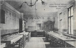 Iskola Nővérek Intézete Temesvár, Józsefváros, Ebédlő, carte poștală, Timișoara