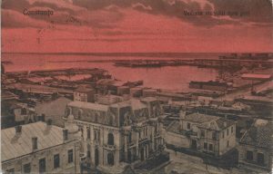 Constanța, Vederea orașului spre port, carte poștală circulată Craiova