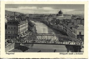 Nagyvárad, Körösparti részlet a Kishiddal, carte poștală, Oradea