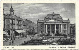 Nagyvárad, Bémer-tér a Szigligeti Szinházzal, carte poștală, Oradea