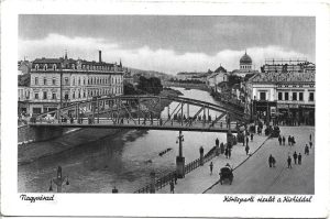 Nagyvárad, Körösparti részlet a Kishiddal, carte poștală, Oradea