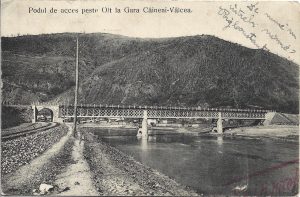 Podul de acces peste Olt la Gara Câineni-Vâlcea, carte poștală