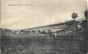 Drăgășani, Podul peste Olt, carte poștală