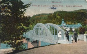 Călimănești, Podul de la Ostrov cu Hotelul Soc Govora-Călimănești, carte poștală