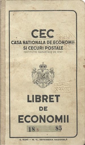 Libret de economii CEC, Agenția Specială I G Duca, județul Caliacra, Cadrilater, 1938