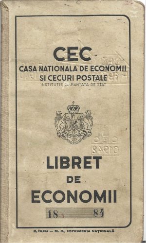 Libret de economii CEC, Agenția Specială I G Duca, județul Caliacra, Cadrilater, 1938
