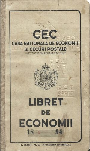 Libret de economii CEC, Agenția Specială I G Duca, județul Caliacra, Cadrilater, 1938