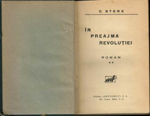 În preajma revoluției de Constantin Stere, volumul II, fără an, perioada interbelică