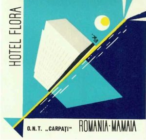 Etichetă Hotel Flora, Mamaia, ONT Carpați, România, perioada comunistă
