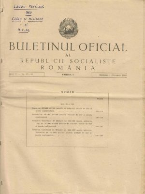 Buletinul Oficial al Republicii Socialiste România, partea I, 1 februarie 1969