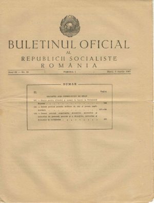 Buletinul Oficial al Republicii Socialiste România, partea I, 7 martie 1967