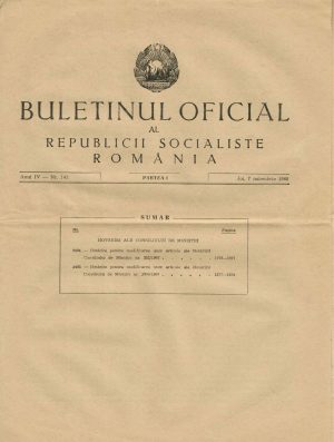 Buletinul Oficial al Republicii Socialiste România, partea I, 7 noiembrie 1968