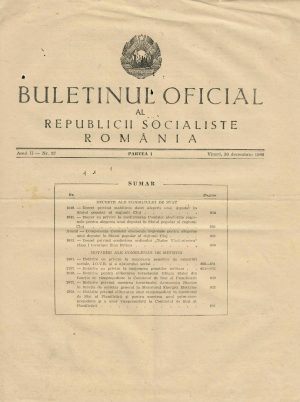 Buletinul Oficial al Republicii Socialiste România, partea I, 30 decembrie 1966