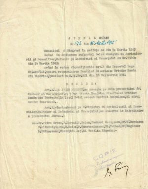 Numire de comisar al guvernului pe lângă Eforia Fondului Bisericesc Ortodox Român din Bucovina, 1945