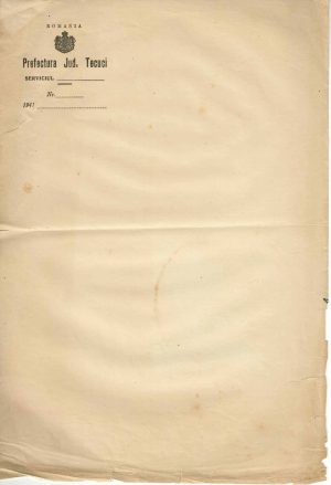 Prefectura Județului Tecuci, act cu antet, în alb, 1941
