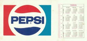 Pepsi, calendar de buzunar, România, 1985