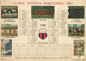 Clubul Sportiv Muncitoresc Sibiu, calendar 1989 și orar