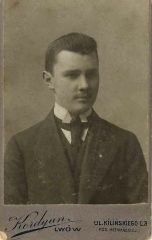Young man portrait, studio Kordyan, Lwów