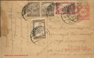 Carte poștală maghiară circulată Jászberény-Arad, 1922/Magyar levelezőlap futott Jászberény-Arad, 1922