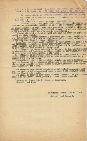 Ordinul 899 din 15 februarie 1932 al M A N către Corpul 3 Armată, copie de epocă