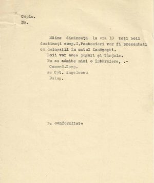 Regimentul de Pontonieri, act, cca 1941