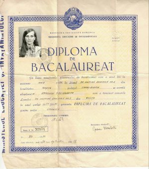 Diplomă de bacalaureat, 1972, Reșița