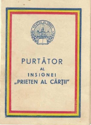 Carnet de purtător al insignei Prieten al cărții, 1956, Lugoj