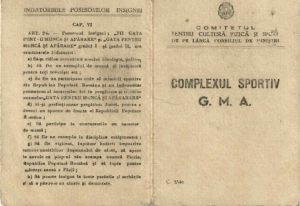 Brevet pentru insigna complexului sportiv GMA, gradul I, 1954, Dinamo Turnu-Severin