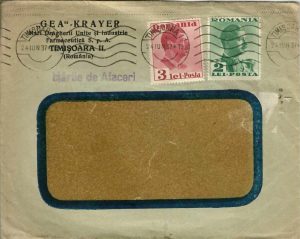 Gea-Krayer, Drogherii Unite și Industrie Farmaceutică S p A, Timișoara, plic cu antet, circulat Timișoara-Arad, 1937