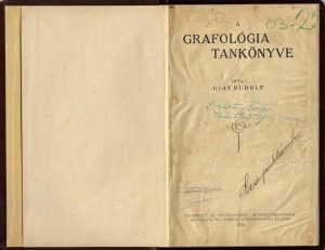 A grafológia tankönyve irta Giay Rudolf, 1926, Budapest