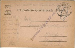 Carte poștală cu ștampila M kir 300 honvéd gyalog ezred expediată la Arad de pe frontul românesc, 1917, Feldpost 397