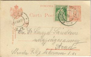 Carte poștală românească circulată Buteni-Arad, 1923