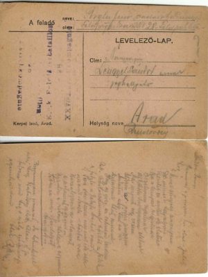 Levelező-lap, carte poștală, ștampila Feldjägerbataillon Nr 28, Feldpost 650, expediată la Arad