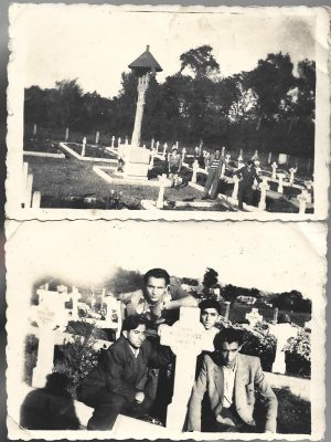 Cimitirul eroilor români de la Câmpia Turzii, 1946, cu mormântul eroului caporal Gheorghe Noscu din Compania 18 Antiaeriană