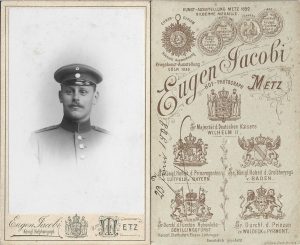 Militar german, studio Eugen Jacobi, Metz, 1898