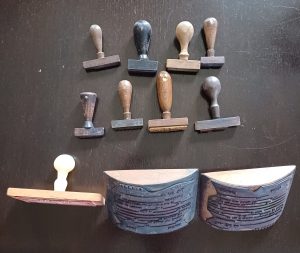 Ștampile românești de întreprindere, perioada comunistă, lot de 11 ștampile