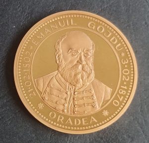 Plachetă 21 02 1802 Emanuil Gojdu 3 02 1870 Oradea, Omagiul bihorenilor la bicentenarul nașterii 1802-2002