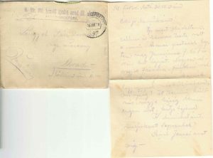 Plic cu ștampila M kir 300 honvéd gyalog ezred și scrisoare, 1918, circulat Arad, Feldpost 397
