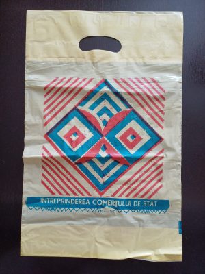 Pungă cu reclamă Întreprinderea Comerțului de Stat, România, perioada comunistă