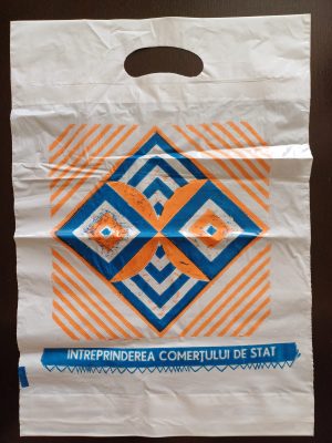 Pungă cu reclamă Întreprinderea Comerțului de Stat, România, perioada comunistă