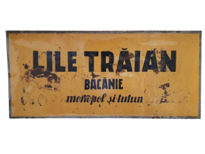 Firma unei băcănii, România, perioada interbelică
