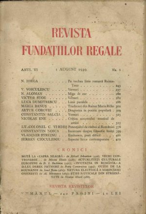 Revista Fundațiilor Regale, 8/1939