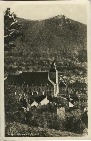 Brașov, Kronstadt, Brassó, carte poștală circulată Ghelar, județul Hunedoara