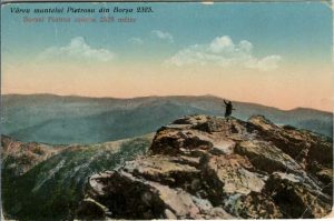 Borsai Pietros csucsa 2325 méter/Vârvu muntelui Pietrosu din Borșa 2325, carte poștală circulată Oradea, 1929